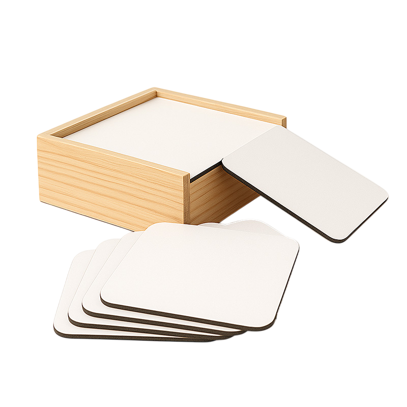 Set de posavasos con caja.