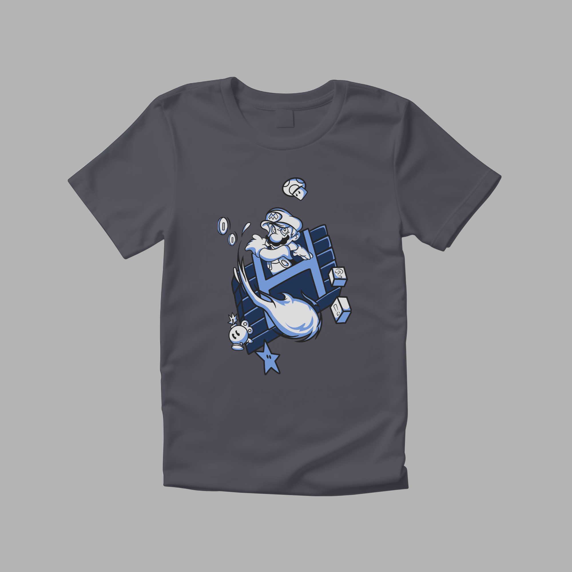 Camiseta Super Mario azul.
