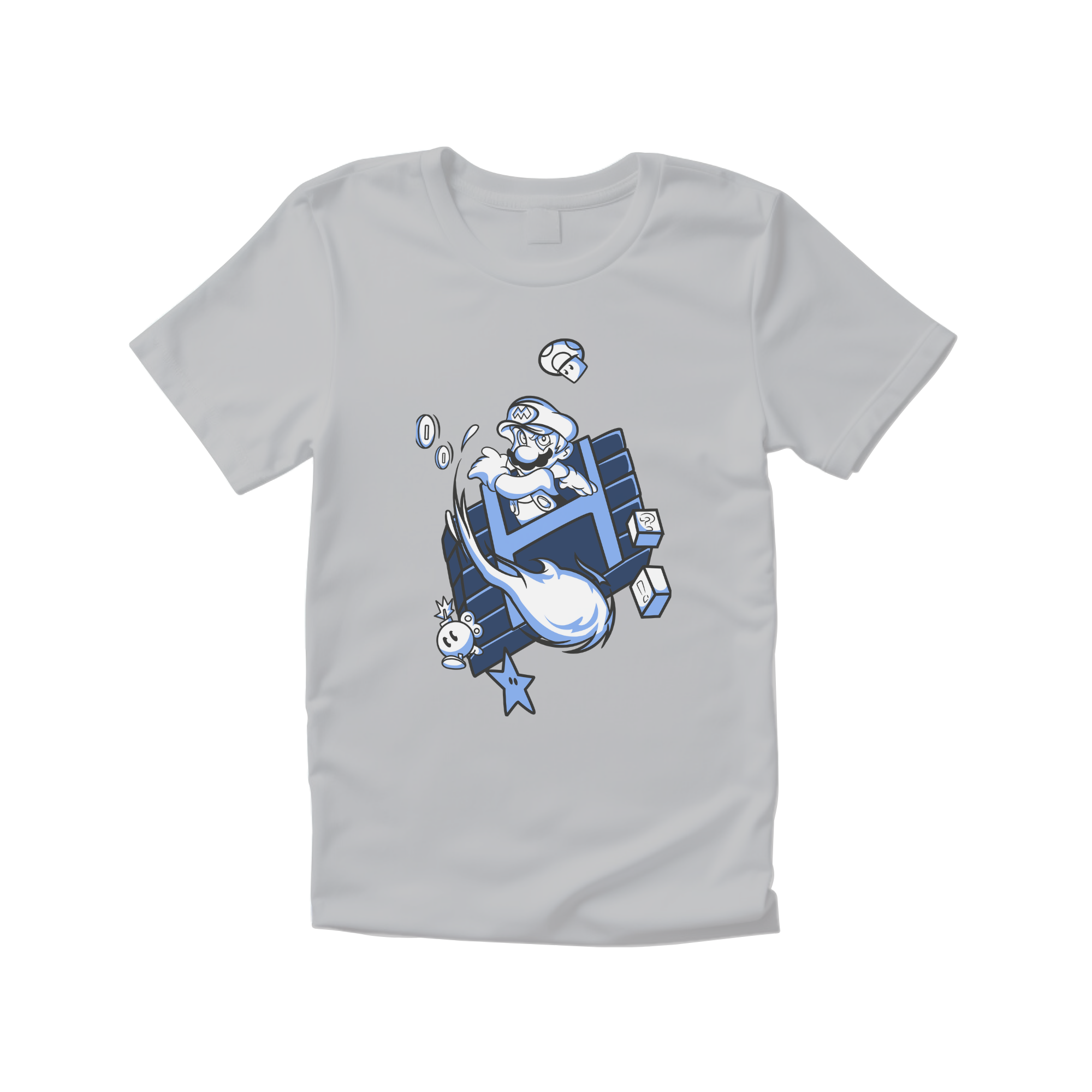 Camiseta Super Mario azul.