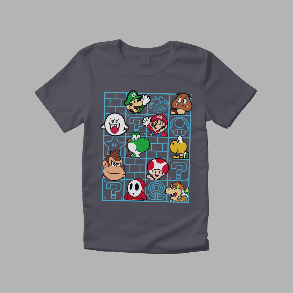 Camiseta niño/a Mario personajes.