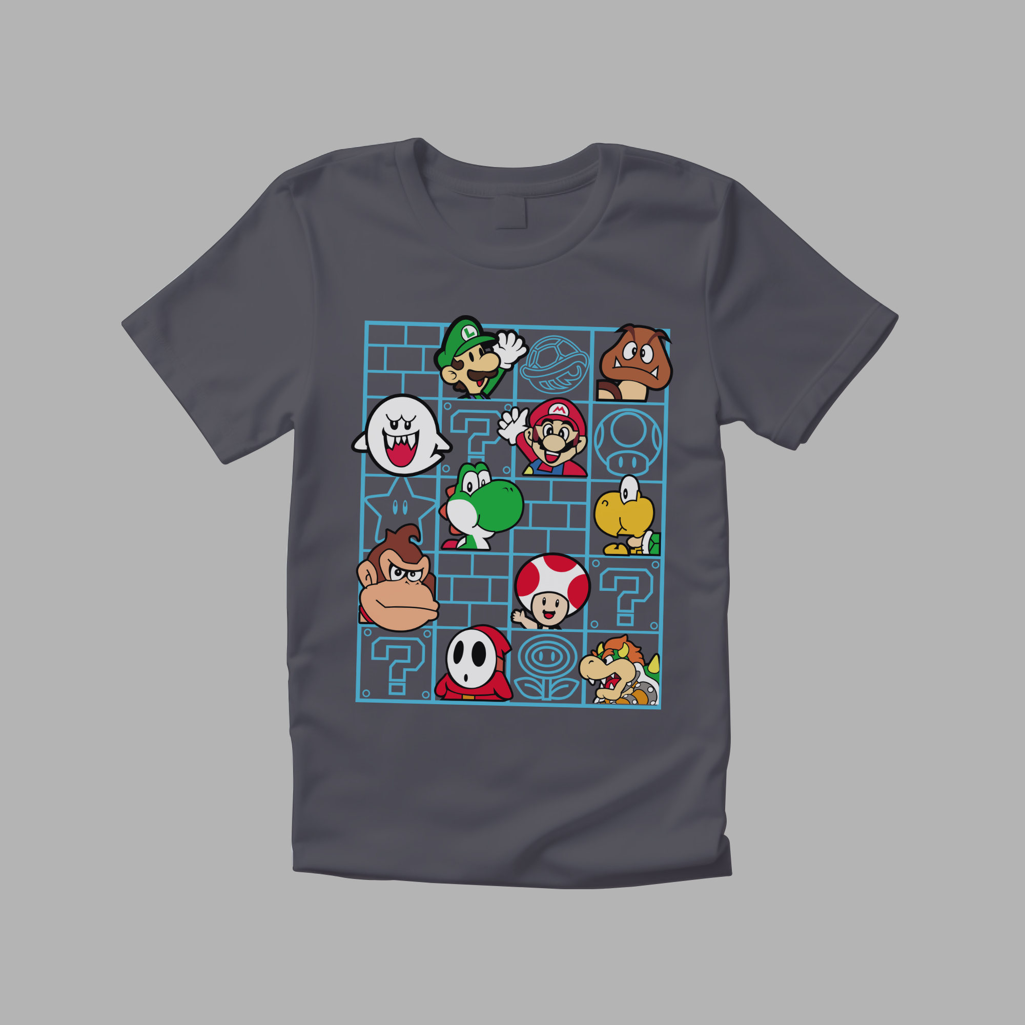 Camiseta niño/a Mario personajes.